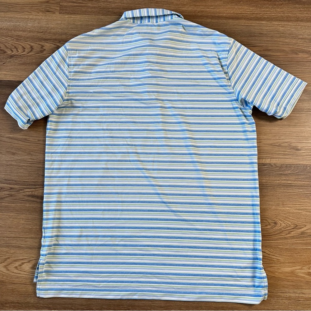 Peter Millar Polo Shirt Mens Large Striped Summer Comfort Golf Pinehurst 1895 - Picture 9 of 9